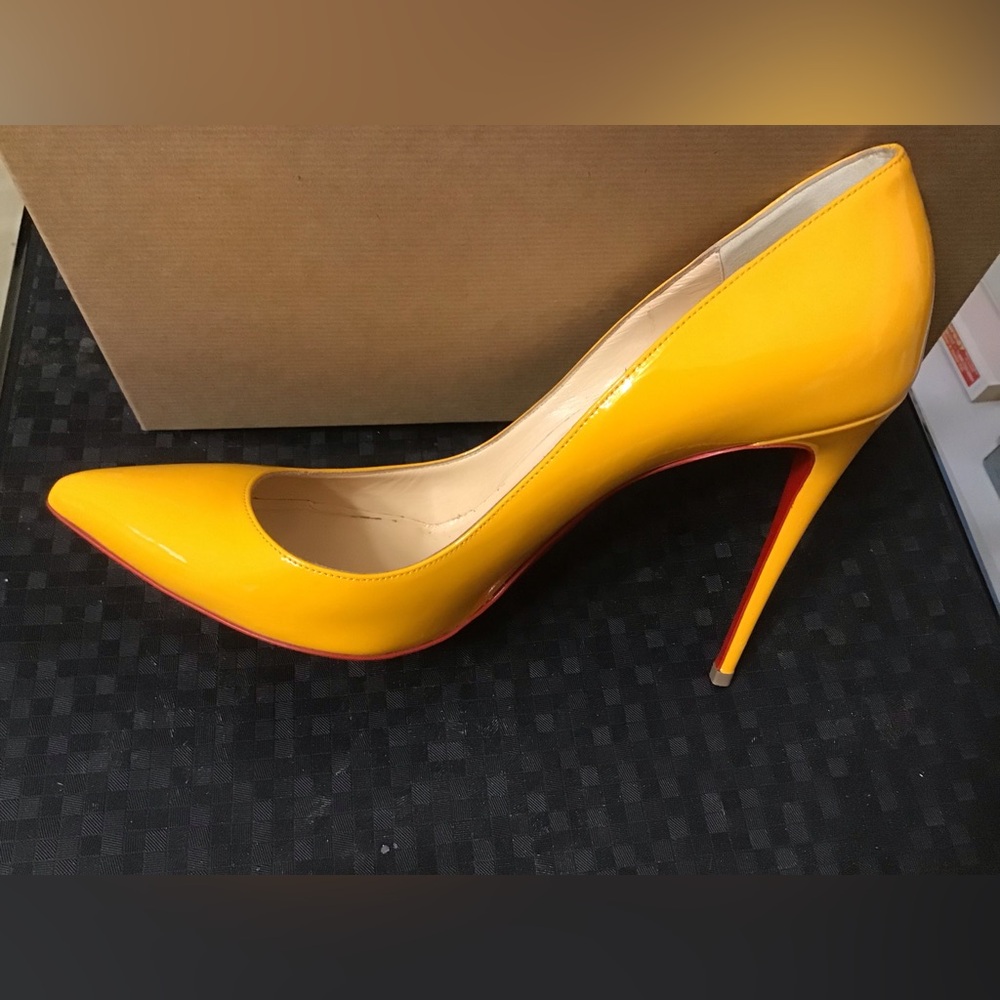 Christian Louboutin Yellow Pigalle Size 9.5 - Picture 11 of 11